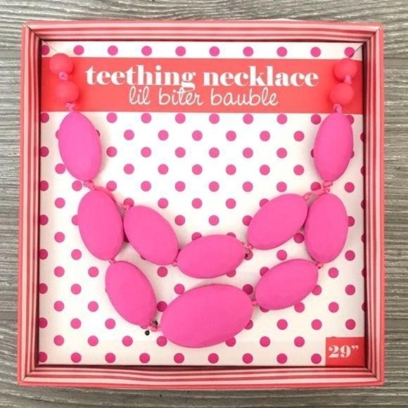 Mud Pie Accessories - NWT mud pie silicone teething necklace pink 29”